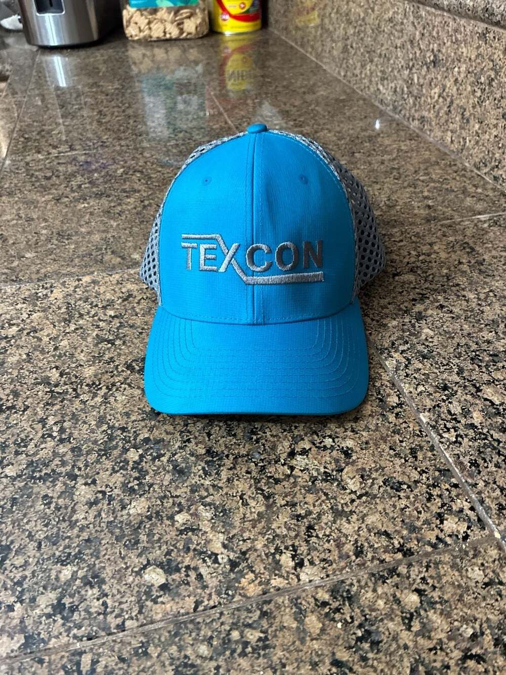 Richardson TEXCON Blue and Grey Breathable Mesh Snapback Trucker Hat
